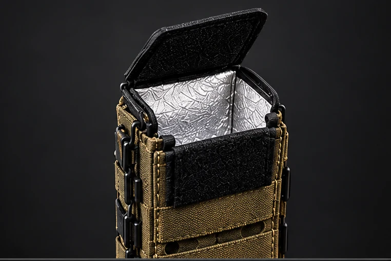 Open empty LiPOD sleeve showing its reflective silver thermal liner